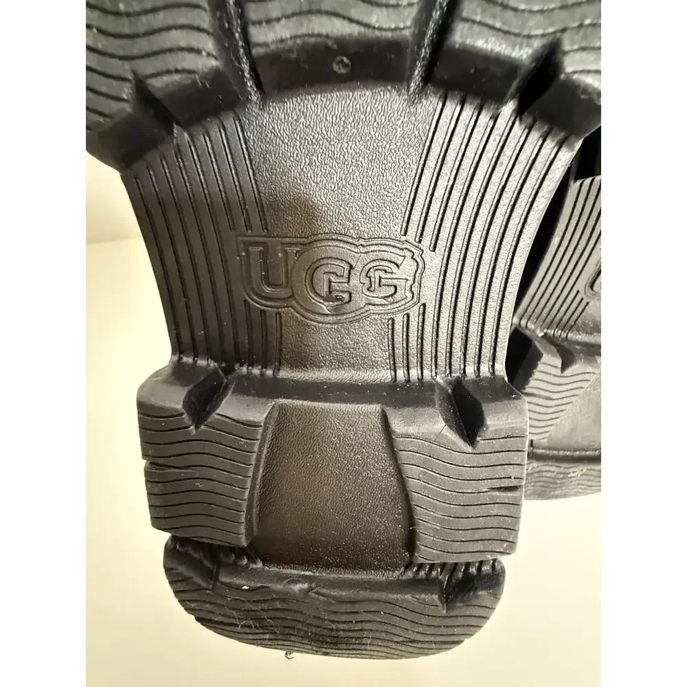UGG Kids Droplet Mid Rain Boots Black Waterproof Pull-On Size 13 New NWOB